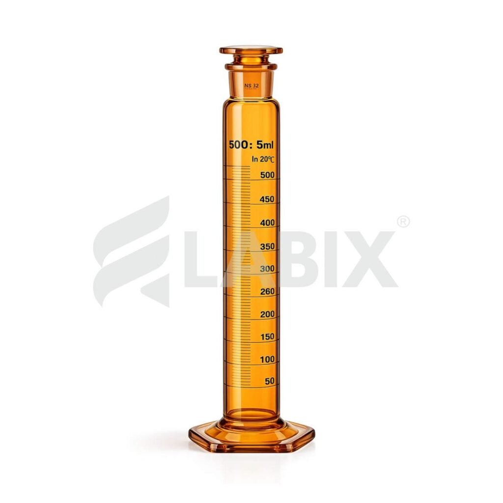 Amber LABIX Class A Stoppered Measuring Cylinder