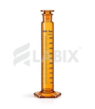 Amber LABIX Class A Stoppered Measuring Cylinder