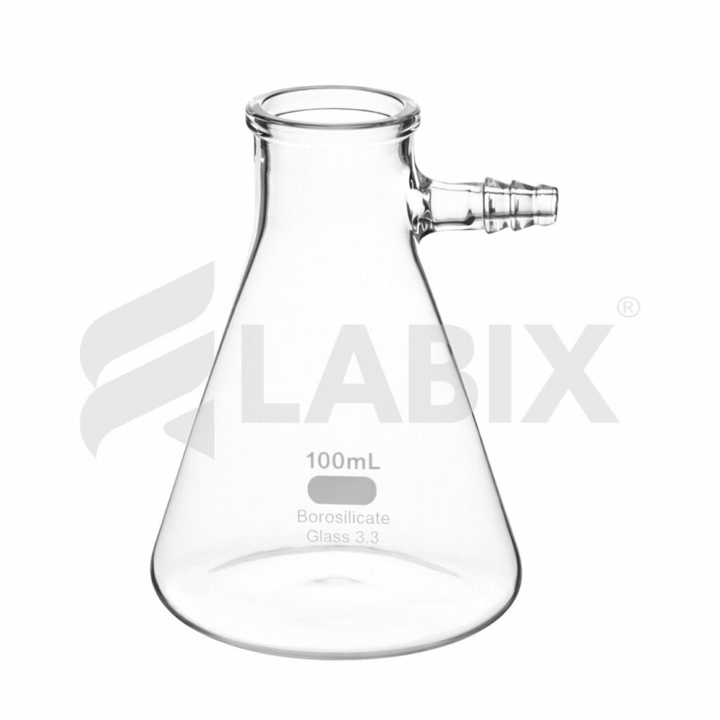 Buchner filtration flask with bolt neck for laboratory vacuum filtration