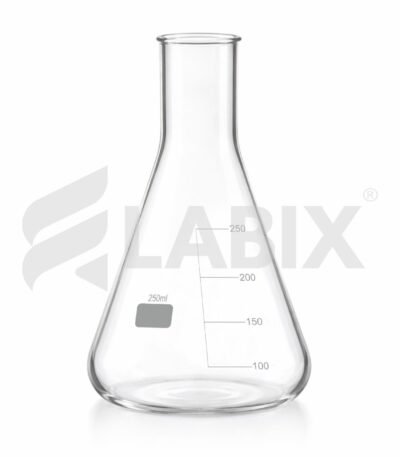 Erlenmeyer conical flask long neck without rim with cap for laboratory use