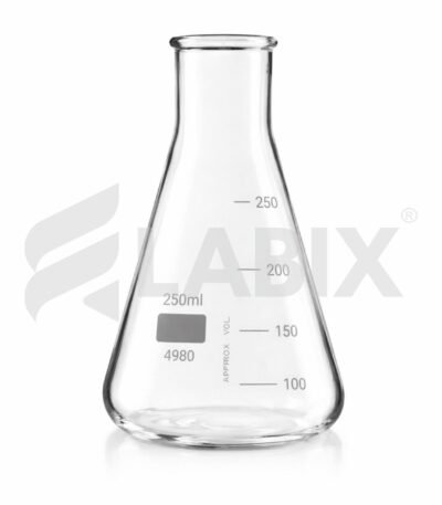 Erlenmeyer conical flask wide mouth for laboratory use
