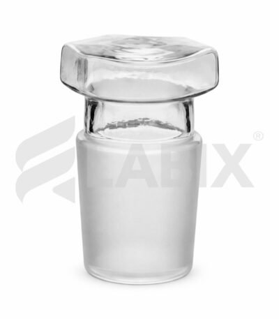 Hollow glass stopper for laboratory glassware and containers
