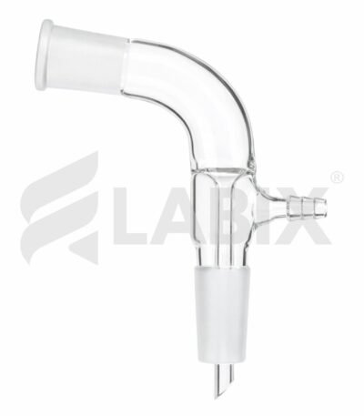 Receiver adapter bend or straight with vacuum connection for laboratory distillation