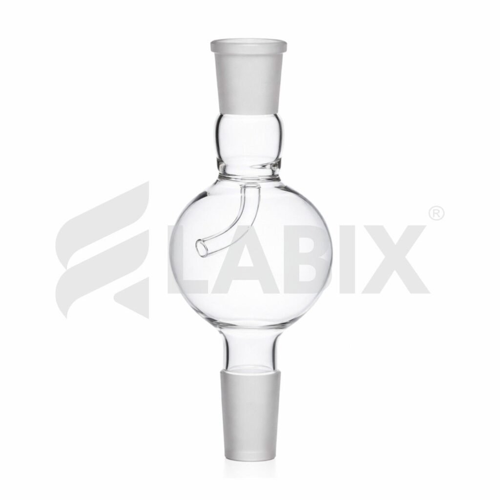 Splash head adapter for laboratory distillation glassware assemblies