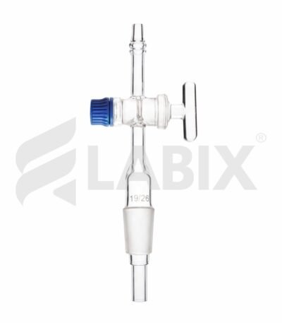 Cone to Rubber Tubing Adapter with Stopcock | Lab Glass Adapter