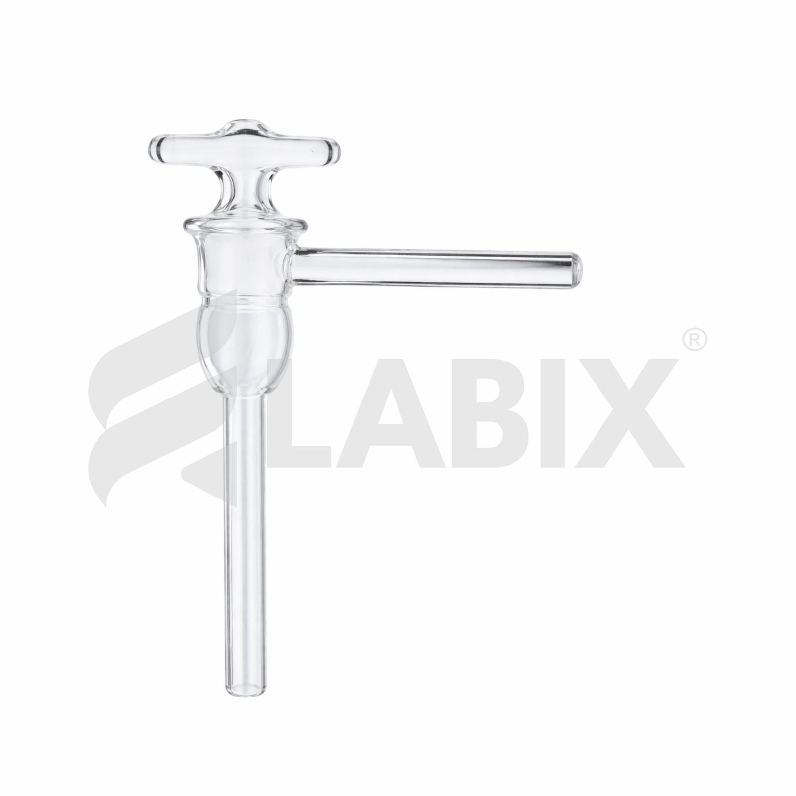 1466 Stopcock L Type Lower Vertical Hollow Plug High Vacuum - Image 1